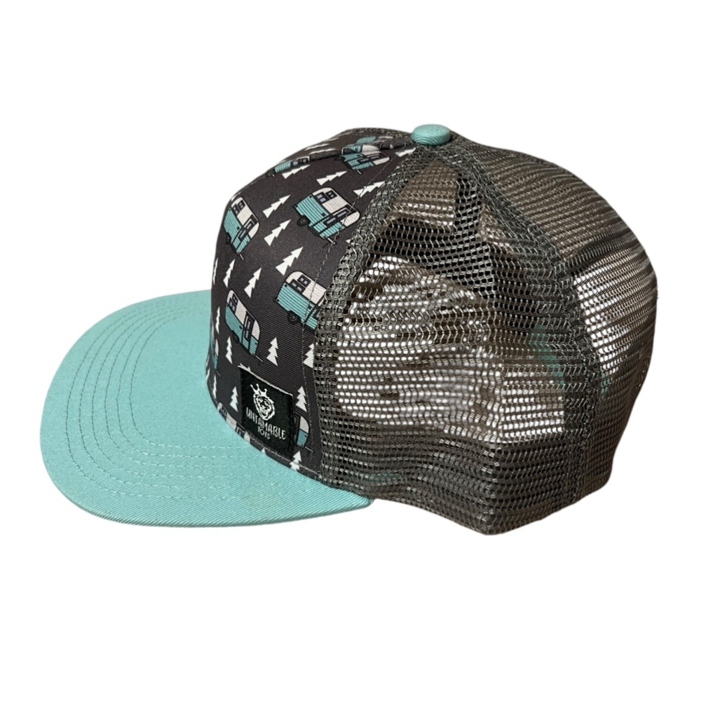 Adventure Camper Themed Unisex Kids Untamable Tots Gray and Teal SnapBack Hat - Picture 8 of 8